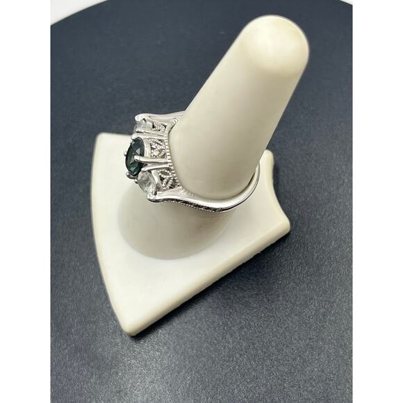 RJ Graziano Designer Vintage Sterling Silver‎ Blue White Topaz Ring Size 8.5 - Picture 10 of 10